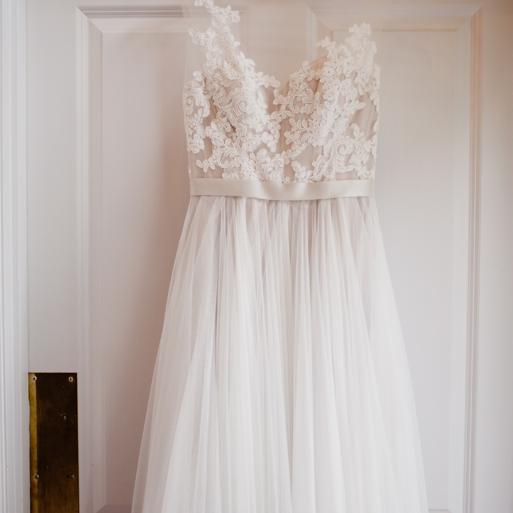 Watters Azriel gown Ivory/Latte/Mocha size 2 - Picture 4 of 9